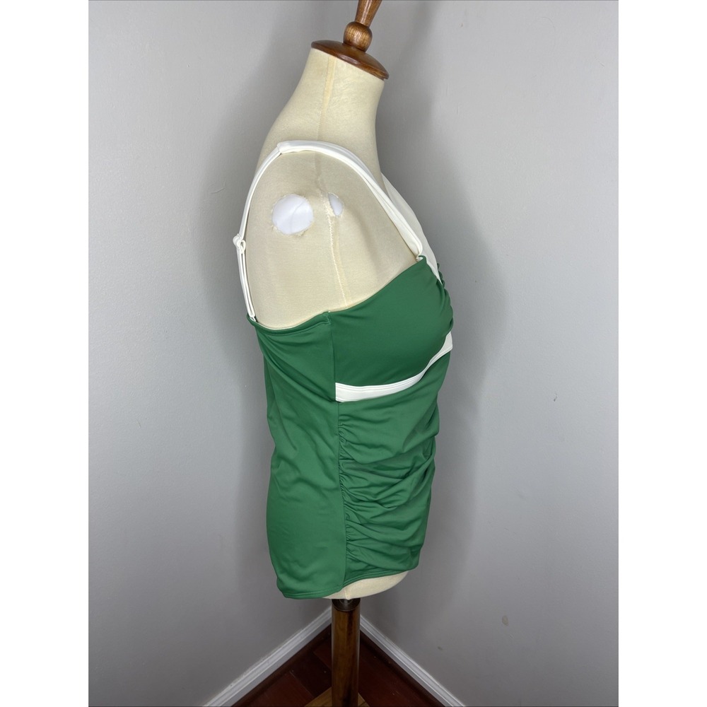 New Boden Corsica V-neck Swimsuit Green US 14 Long - Picture 6 of 11